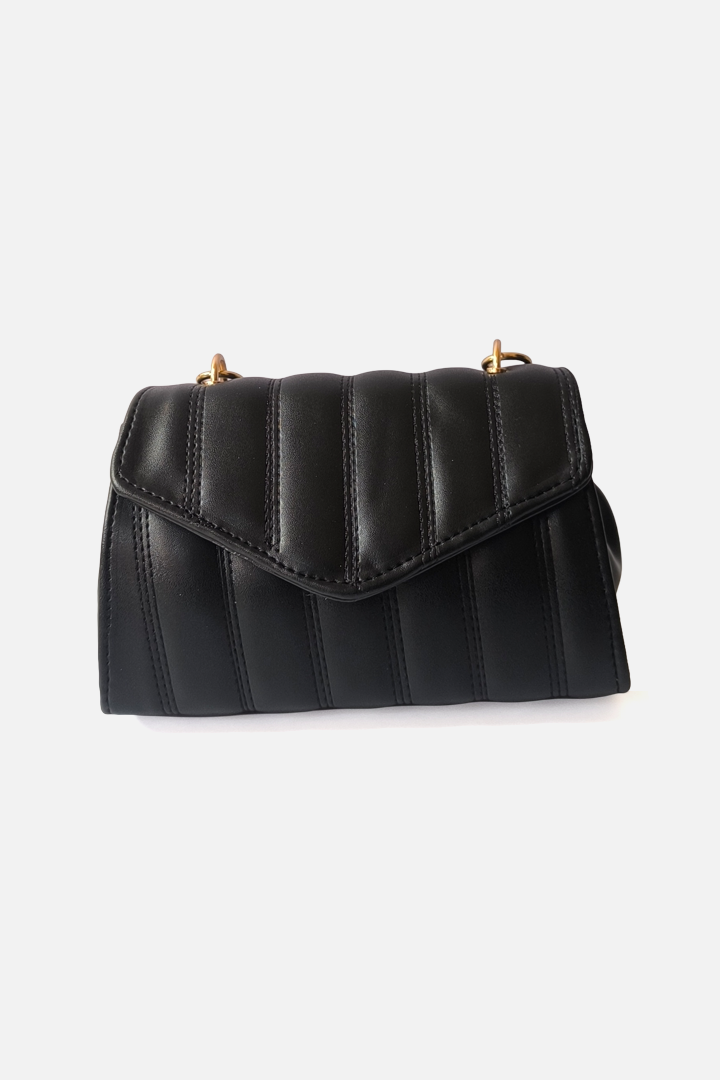 Women’s Black Quilted Flap Handbag