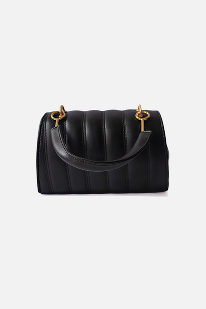 Women’s Black Quilted Flap Handbag