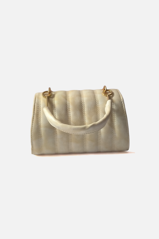 Women’s Cream Quilted Flap Handbag